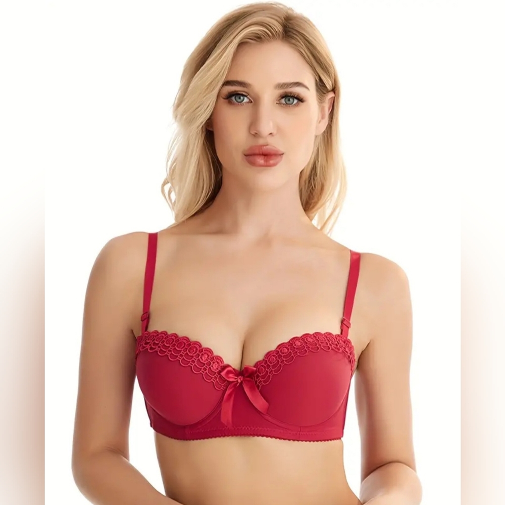 Contrast Lace Push Up Bra